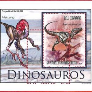 A4458 - SAO TOME & PRINCIPE- ERROR MISPERF Souvenir s: 2010 Dinosaurs Prehistory
