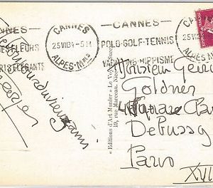 54476 - FRANCE - POSTAL HISTORY:  SPORTS postmark on POSTCARD: TENNIS  1934