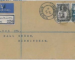POSTAL HISTORY -  NIGERIA : registered cover from BUKURU  to BIRMINGHAM 1936