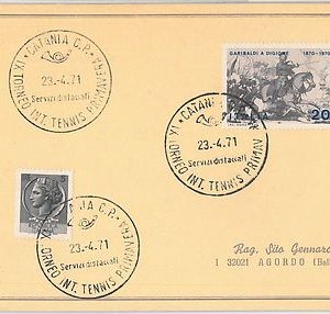 54478 - ITALY - POSTAL HISTORY:  SPORTS postmark on COVER: TENNIS  Catania 1971