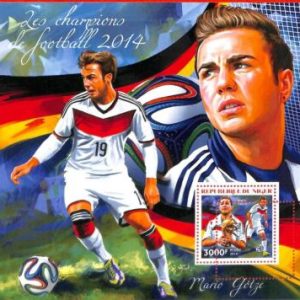 A1373  - Niger - ERROR МISSPERF stamp sheet  2014 Sport Football Спорт Футбол