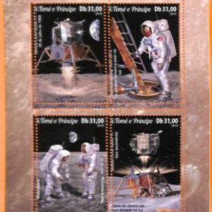 A6761 - SAO TOME & PRINCIPE, Error, 2019, MISSPERF MINIATURE S: Space, Apollo 11