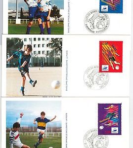 56568 - FOOTBALL - FRANCE - POSTAL HISTORY:  SET of 3 FDC COVER 1996