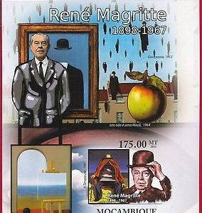 MOZAMBIQUE - ERROR, 2011 IMPERF SHEET: Rene' Magritte, Art in the 20th Cent.