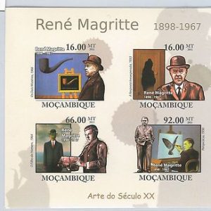 MOZAMBIQUE - ERROR, 2011 IMPERF SHEET: Rene' Magritte, 20th Cent. Art, Birds
