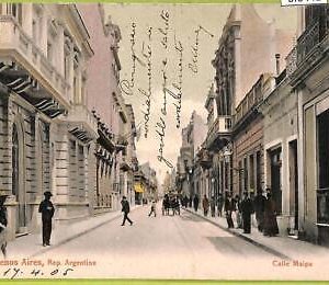 af0441  - ARGENTINA - Vintage Postcard - Buenos Aires - Calle Maipu
