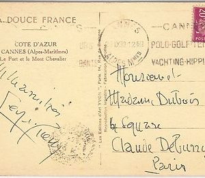 54484 - FRANCE - POSTAL HISTORY:  SPORTS postmark on POSTCARD: TENNIS  1932