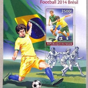 A2323 - NIGER - ERROR - MISPERF stamp sheet 2014 FOOTBALL BRAZIL
