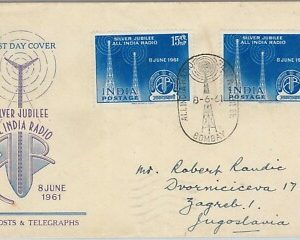 62666 -  INDIA - POSTAL HISTORY -  FDC COVER to YUGOSLAVIA! 1961:  RADIO