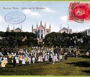 af0444  - ARGENTINA - Vintage Postcard - Buenos Aires - Jardin de la Recoleta