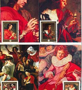 63568  -   HUNGARY - POSTAL HISTORY: Set of 7 MAXIMUM CARDS 1969 - ART