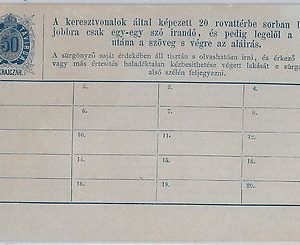 HUNGARY Magyarország -  POSTAL HISTORY:  TELEGRAM FORMULAR CARD michel # TLK 1