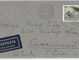 62453 - HUNGARY Magyar - POSTAL HISTORY: AIRMAIL COVER to THE USA via PARIS 1939