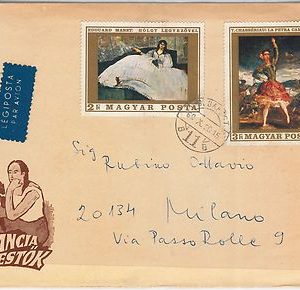56724 -  HUNGARY - POSTAL HISTORY: COVER, possibly FDC 1969 - ART Painting DANCE