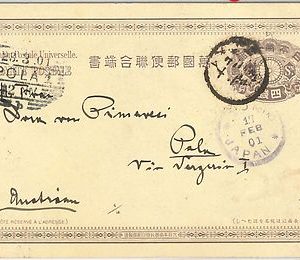 59399  -  JAPAN - POSTAL HISTORY: Postal Stationery CARD to POLA Croatia - 1901