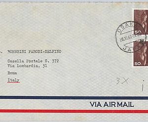 56465 -  JAPAN  - POSTAL HISTORY: CUT  COVER to ITALY - 1961