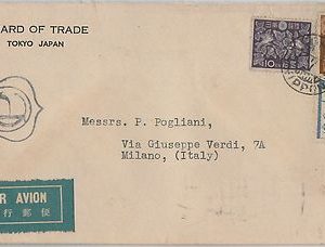 59407 -  JAPAN - POSTAL HISTORY:  COVER to ITALY - 1948 - AMERICAN CENSOR TAPE