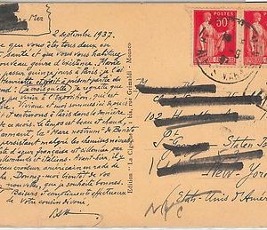 54475 - FRANCE - POSTAL HISTORY:  SPORTS postmark on POSTCARD: TENNIS  1937