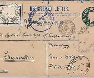GB - POSTAL HISTORY: STATIONERY COVER for MILITARY USE: TOBRUK to JERUSALEM 1943