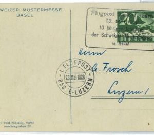 P0044 - Switzerland - POSTAL HISTORY - SBHV # F4  on SF# 26.2 SPECIAL POSTCARD
