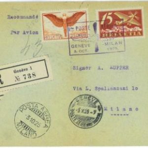 P0041 - Switzerland - POSTAL HISTORY - SBHV # F3 + F11 on SF# 25.8 REGISTERED -