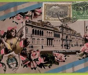 af0459  - ARGENTINA - Vintage Postcard - Buenos Aires  - Casa de Gobierno - 1910