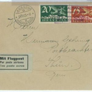 P0036 - Switzerland - POSTAL HISTORY - SBHV # F3/F4  on SF# 25.5 -  1925 Nice!