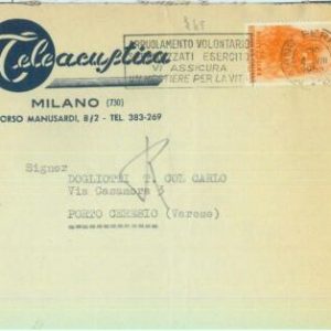 86774 - ITALY - Postal History - LEONARDO da VINCI single stamp on COVER 1953