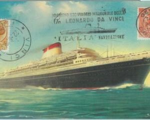 86777 - ITALY - Postal History - LEONARDO da VINCI ship postmark on CARD 1960