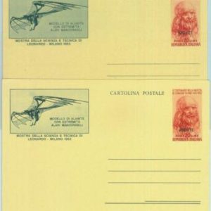 86779 - ITALY Trieste AMG FTT - set of two Stationery Card: LEONARDO da VINCI