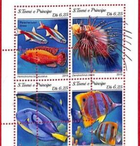 A3265 - SAO TOME & PRINCIPE, ERROR MISPERF, Miniature s: 2018, Fish, Marine Life