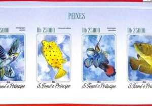 A3275- SAO TOME & PRINCIPE, ERROR IMPERF Miniature sheet: 2014 Fish, Marine Life