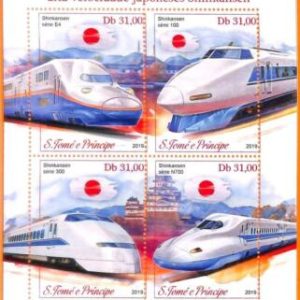 A6714 - SAO TOME & PRINCIPE, Error, 2019 MISSPERF MINIATURE S: High Speed Trains