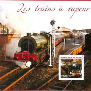 A1372 Niger-ERROR МISSPERF 2014 Steam Locomotives Trains Паровоз поезда
