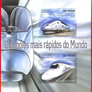 A3239 - SAO TOME & PRINCIPE, ERROR IMPERF Souvenir sheet: 2011 High Speed Trains