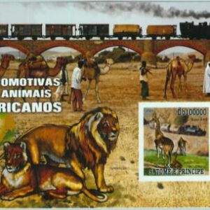 A1466- SAO TOME E PRINCIPE, ERROR IMPERF, Souvenir s: 2009 Trains, Lions, Africa