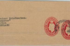 74788 - POSTAL HISTORY - AUSTRALIA - private STATIONERY WRAPPER to SWITZERLAND