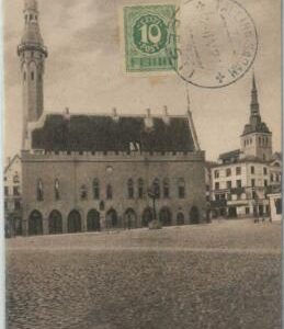 79692 - ESTONIA -  Imperf Stamps on VINTAGE   POSTCARD :   REVAL Tallinn 1921
