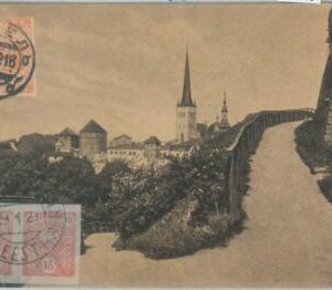 79689 - ESTONIA -  Imperf Stamps on VINTAGE   POSTCARD :   REVAL Tallinn 1918