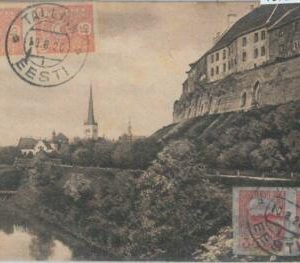 79713 - ESTONIA - Imperf Stamps on VINTAGE POSTCARD:  REVAL Tallinn to LYBIA