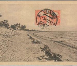 79737 - ESTONIA - Imperf Stamps on VINTAGE POSTCARD:  Arensburg to LYBIA 1921