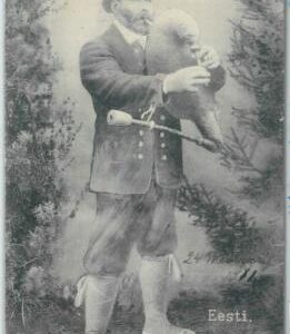 79753  - ESTONIA -  VINTAGE ethnic POSTCARD   - Costume 1911 - MUSICIAN
