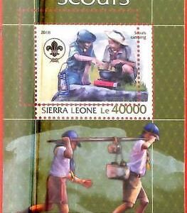A4762 - SIERRA LEONE - ERROR MISPERF, Hoja de recuerdo: 2018, Boy Scouts,...