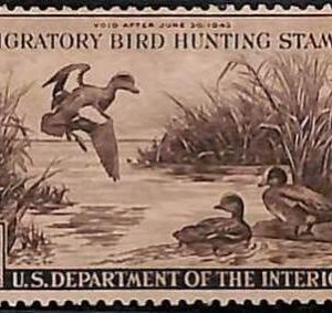 90216a -  USA - STAMPS: SCOTT # RW9  1943 Migratory Bird Hunting Stamp MINT MNH