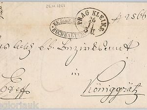50585  - CZECHOSLOVAKIA  -  POSTAL HISTORY:  COVER from PRAG KLEINSETE 1863