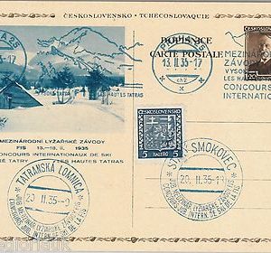 51042   Czechoslovakia POSTAL HISTORY - RARE POSTMARK - SKIING CHAMPIONSHIP 1935