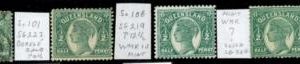 aa5617A - Australia QUEENSLAND - STAMP - SG # 219 + 223 set of 4 variations