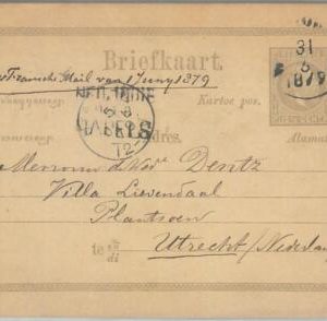 74867 - DUTCH INDIES - POSTAL HISTORY - STATIONERY CARD  H & G  # 3  1879