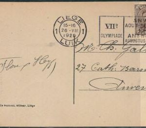 57896 - BELGIUM - POSTAL HISTORY - LIEGE - 1920  Olympic Games  POSTMARK