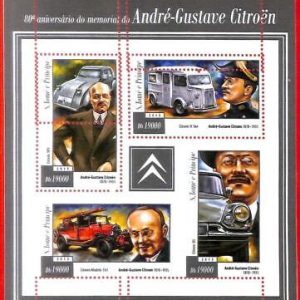 A4479 - SAO TOME & PRINCIPE- ERROR MISPERF: 2015, Cars, Andre-Gustave Citroen